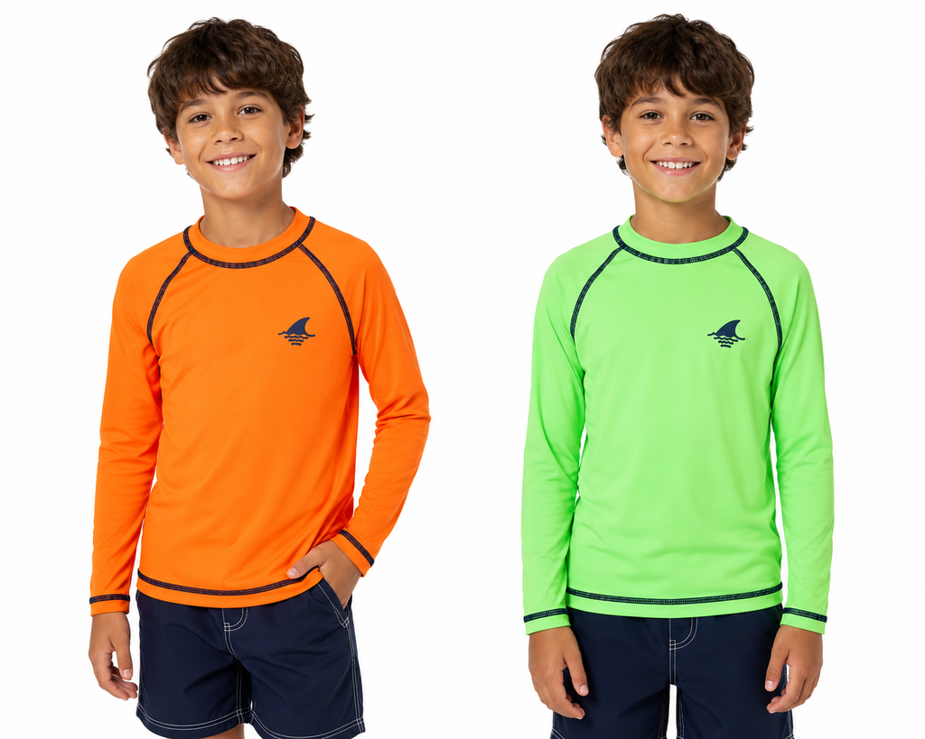 BX-RGI - Wholesale Little Boy's High Visibility Long Sleeve Rash Guard ...