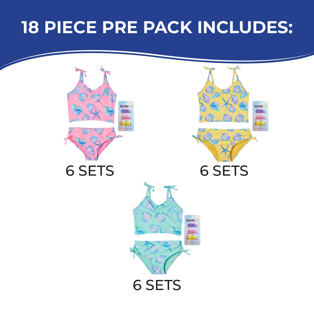 G-AKTK50 Wholesale Girl's Seashell Print Tankini Mini Hair
