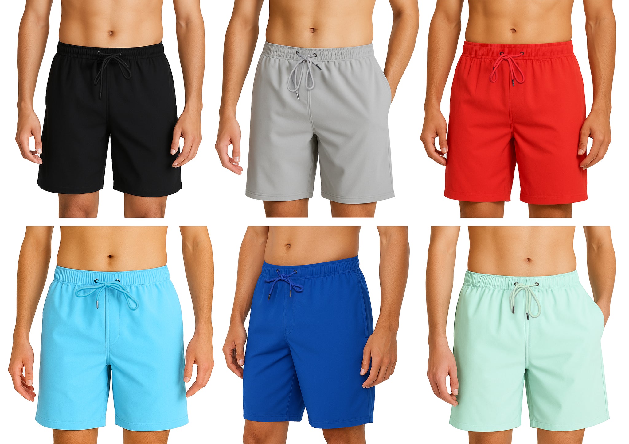 Short De Bain Homme Rouge Taille M - Pack De 1, Style Boxer En élasthanne