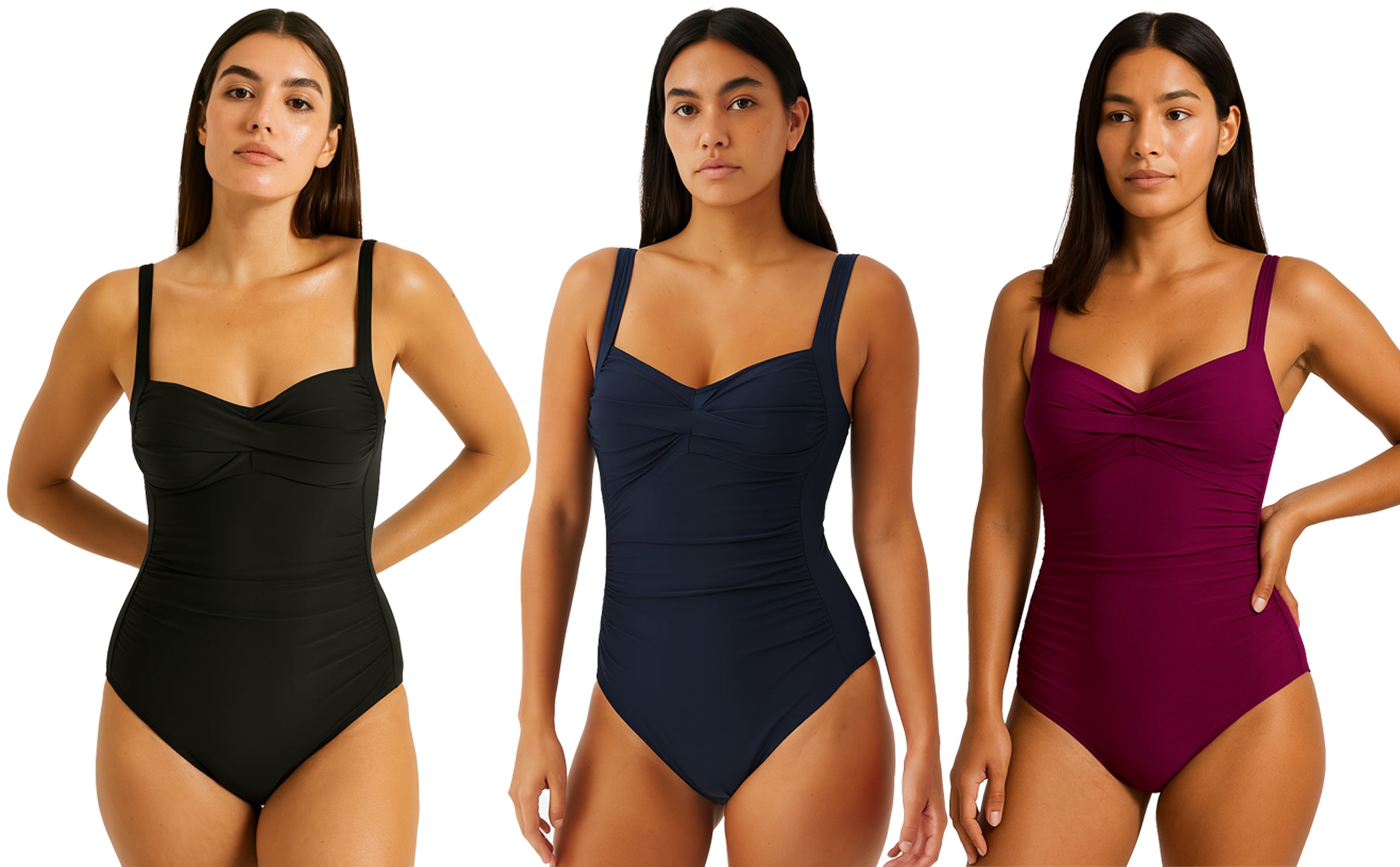 MS-BP201-18 Wholesale Women's Solid Sweetheart Paneled One-Piece